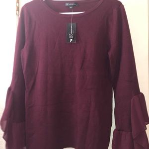 INC Maroon Long Sleeve Top